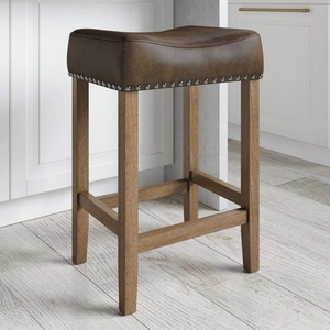 image:imageNathan James Harvey Rattan Bar Stool Bohemian Counter Height Stool with Woven Seagrass Seat Solid Wood Legs and Metal Footrest SeagrassBrushed GrayDark BrownLight Brown