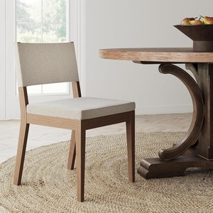 image:imageNathan James Linus Modern Upholstered Dining Chair with Solid Rubberwood Legs in a WireBrushed Light Brown Finish Natural FlaxBrownBrushed Light Brownflax