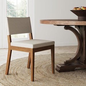 image:imageNathan James Linus Modern Upholstered Dining Chair with Solid Rubberwood Legs in a WireBrushed Light Brown Finish Natural FlaxBrownDark Brownlight Gray Linen