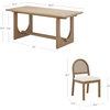 image:imageNathan James Solace Mid Century Modern Solid Wood Dining Table with Extension with 6 Seagrass Dining Chairs with Natural Flax Upholstery Light BrownBoucleLight Brown