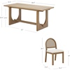 image:imageNathan James Solace Mid Century Modern Solid Wood Dining Table with Extension with 6 Seagrass Dining Chairs with Natural Flax Upholstery Light BrownBoucleLight Brown