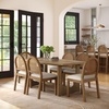 image:imageNathan James Solace Mid Century Modern Solid Wood Dining Table with Extension with 6 Seagrass Dining Chairs with Natural Flax Upholstery Light BrownBoucleLight Brown
