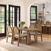 image:imageNathan James Solace Mid Century Modern Solid Wood Dining Table with Extension with 6 Seagrass Dining Chairs with Natural Flax Upholstery Light BrownBoucleLight Brown