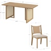 image:imageNathan James Solace Mid Century Modern Solid Wood Dining Table with Extension with 6 Seagrass Dining Chairs with Natural Flax Upholstery Light BrownElodia Light Brown Rattan