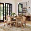 image:imageNathan James Solace Mid Century Modern Solid Wood Dining Table with Extension with 6 Seagrass Dining Chairs with Natural Flax Upholstery Light BrownElodia Light Brown Rattan