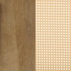 image:imageNathan James Solace Mid Century Modern Solid Wood Dining Table with Extension with 6 Seagrass Dining Chairs with Natural Flax Upholstery Light BrownElodia Light Brown Rattan