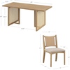 image:imageNathan James Solace Mid Century Modern Solid Wood Dining Table with Extension with 6 Seagrass Dining Chairs with Natural Flax Upholstery Light BrownElodia Light Brown Rattan
