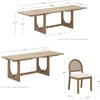 image:imageNathan James Solace Mid Century Modern Solid Wood Dining Table with Extension with 6 Seagrass Dining Chairs with Natural Flax Upholstery Light BrownLight BrownRattan