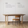 image:imageNathan James Solace Mid Century Modern Solid Wood Dining Table with Extension with 6 Seagrass Dining Chairs with Natural Flax Upholstery Light BrownLight Brown