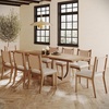 image:imageNathan James Solace Mid Century Modern Solid Wood Dining Table with Extension with 6 Seagrass Dining Chairs with Natural Flax Upholstery Light BrownLight BrownUpholstery