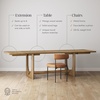 image:imageNathan James Solace Mid Century Modern Solid Wood Dining Table with Extension with 6 Seagrass Dining Chairs with Natural Flax Upholstery Light BrownLight BrownFaux Leather