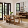 image:imageNathan James Solace Mid Century Modern Solid Wood Dining Table with Extension with 6 Seagrass Dining Chairs with Natural Flax Upholstery Light BrownLight BrownFaux Leather