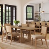 image:imageNathan James Solace Mid Century Modern Solid Wood Dining Table with Extension with 6 Seagrass Dining Chairs with Natural Flax Upholstery Light BrownLight BrownSeagrass