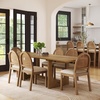 image:imageNathan James Solace Mid Century Modern Solid Wood Dining Table with Extension with 6 Seagrass Dining Chairs with Natural Flax Upholstery Light BrownLight BrownRattan