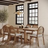 image:imageNathan James Solace Mid Century Modern Solid Wood Dining Table with Extension with 6 Seagrass Dining Chairs with Natural Flax Upholstery Light BrownLight BrownRattan