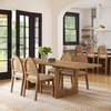 image:imageNathan James Solace Mid Century Modern Solid Wood Dining Table with Extension with 6 Seagrass Dining Chairs with Natural Flax Upholstery Light BrownLight BrownRattan