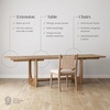 image:imageNathan James Solace Mid Century Modern Solid Wood Dining Table with Extension with 6 Seagrass Dining Chairs with Natural Flax Upholstery Light BrownLight BrownUpholstery