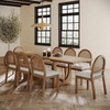 image:imageNathan James Solace Mid Century Modern Solid Wood Dining Table with Extension with 6 Seagrass Dining Chairs with Natural Flax Upholstery Light BrownLight BrownRattan