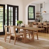 image:imageNathan James Solace Mid Century Modern Solid Wood Dining Table with Extension with 6 Seagrass Dining Chairs with Natural Flax Upholstery Light BrownLight BrownUpholstery