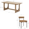 image:imageNathan James Solace Mid Century Modern Solid Wood Dining Table with Extension with 6 Seagrass Dining Chairs with Natural Flax Upholstery Light BrownLight Brown
