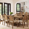 image:imageNathan James Solace Mid Century Modern Solid Wood Dining Table with Extension with 6 Seagrass Dining Chairs with Natural Flax Upholstery Light BrownLight BrownRattan