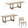 image:imageNathan James Solace Mid Century Modern Solid Wood Dining Table with Extension with 6 Seagrass Dining Chairs with Natural Flax Upholstery Light BrownLight BrownSeagrass