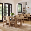 image:imageNathan James Solace Mid Century Modern Solid Wood Dining Table with Extension with 6 Seagrass Dining Chairs with Natural Flax Upholstery Light BrownLight BrownSeagrass