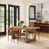 image:imageNathan James Solace Mid Century Modern Solid Wood Dining Table with Extension with 6 Seagrass Dining Chairs with Natural Flax Upholstery Light BrownLight Brown
