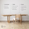 image:imageNathan James Solace Mid Century Modern Solid Wood Dining Table with Extension with 6 Seagrass Dining Chairs with Natural Flax Upholstery Light BrownLight BrownSeagrass