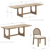 image:imageNathan James Solace Mid Century Modern Solid Wood Dining Table with Extension with 6 Seagrass Dining Chairs with Natural Flax Upholstery Light BrownLight BrownRattan