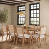 image:imageNathan James Solace Mid Century Modern Solid Wood Dining Table with Extension with 6 Seagrass Dining Chairs with Natural Flax Upholstery Light BrownLight BrownSeagrass