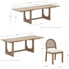 image:imageNathan James Solace Mid Century Modern Solid Wood Dining Table with Extension with 6 Seagrass Dining Chairs with Natural Flax Upholstery Light BrownLight BrownRattan