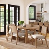 image:imageNathan James Solace Mid Century Modern Solid Wood Dining Table with Extension with 6 Seagrass Dining Chairs with Natural Flax Upholstery Light BrownWoodSeagrass
