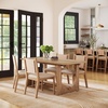 image:imageNathan James Solace Mid Century Modern Solid Wood Dining Table with Extension with 6 Seagrass Dining Chairs with Natural Flax Upholstery Light BrownWoodUpholstery