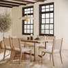 image:imageNathan James Solace Mid Century Modern Solid Wood Dining Table with Extension with 6 Seagrass Dining Chairs with Natural Flax Upholstery Light BrownWoodUpholstery