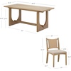 image:imageNathan James Solace Mid Century Modern Solid Wood Dining Table with Extension with 6 Seagrass Dining Chairs with Natural Flax Upholstery Light BrownWoodUpholstery