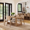 image:imageNathan James Solace Mid Century Modern Solid Wood Dining Table with Extension with 6 Seagrass Dining Chairs with Natural Flax Upholstery Light BrownWoodSeagrass
