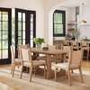 image:imageNathan James Solace Mid Century Modern Solid Wood Dining Table with Extension with 6 Seagrass Dining Chairs with Natural Flax Upholstery Light BrownWoodUpholstery