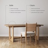 image:imageNathan James Solace Mid Century Modern Solid Wood Dining Table with Extension with 6 Seagrass Dining Chairs with Natural Flax Upholstery Light BrownWoodSeagrass