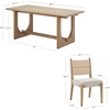 image:imageNathan James Solace Mid Century Modern Solid Wood Dining Table with Extension with 6 Seagrass Dining Chairs with Natural Flax Upholstery Light BrownWoodSeagrass