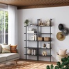 image:imageNathan James Theo 5Shelf Black Modern Bookcase Open Wall Mount Ladder Bookshelf with Industrial Metal FrameBlack
