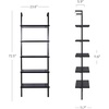 image:imageNathan James Theo 5Shelf Black Modern Bookcase Open Wall Mount Ladder Bookshelf with Industrial Metal FrameBlack