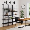 image:imageNathan James Theo 5Shelf Black Modern Bookcase Open Wall Mount Ladder Bookshelf with Industrial Metal FrameBlack