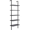 image:imageNathan James Theo 5Shelf Black Modern Bookcase Open Wall Mount Ladder Bookshelf with Industrial Metal FrameBlack