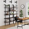 image:imageNathan James Theo 5Shelf Black Modern Bookcase Open Wall Mount Ladder Bookshelf with Industrial Metal FrameNutmegMatte Black