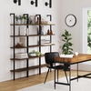 image:imageNathan James Theo 5Shelf Black Modern Bookcase Open Wall Mount Ladder Bookshelf with Industrial Metal FrameOakMatte Black