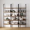 image:imageNathan James Theo 5Shelf Black Modern Bookcase Open Wall Mount Ladder Bookshelf with Industrial Metal FrameOakMatte Black
