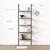 image:imageNathan James Theo 5Shelf Black Modern Bookcase Open Wall Mount Ladder Bookshelf with Industrial Metal FrameOakMatte Black