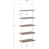 image:imageNathan James Theo 5Shelf Black Modern Bookcase Open Wall Mount Ladder Bookshelf with Industrial Metal FrameOakMatte White