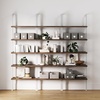 image:imageNathan James Theo 5Shelf Black Modern Bookcase Open Wall Mount Ladder Bookshelf with Industrial Metal FrameOakMatte White
